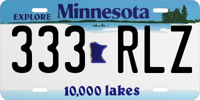MN license plate 333RLZ