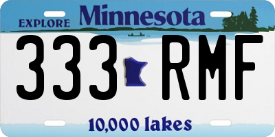 MN license plate 333RMF