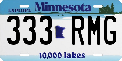 MN license plate 333RMG