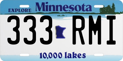 MN license plate 333RMI