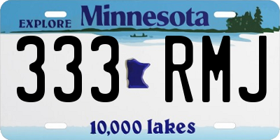 MN license plate 333RMJ