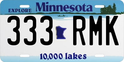 MN license plate 333RMK