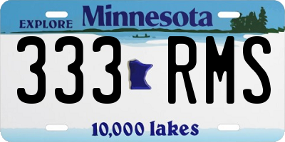 MN license plate 333RMS