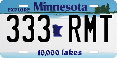 MN license plate 333RMT