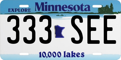 MN license plate 333SEE