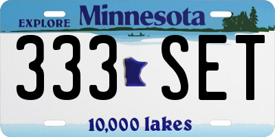 MN license plate 333SET