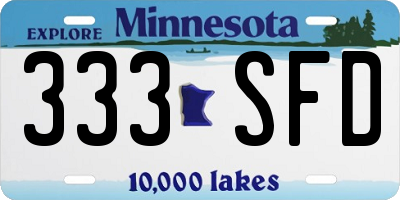 MN license plate 333SFD