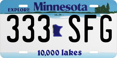 MN license plate 333SFG