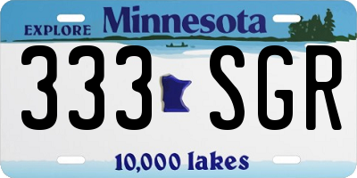 MN license plate 333SGR