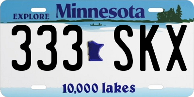 MN license plate 333SKX