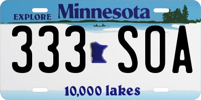 MN license plate 333SOA