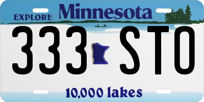 MN license plate 333STO