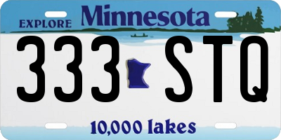 MN license plate 333STQ