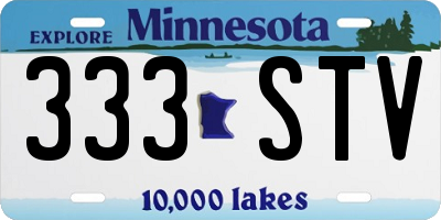 MN license plate 333STV