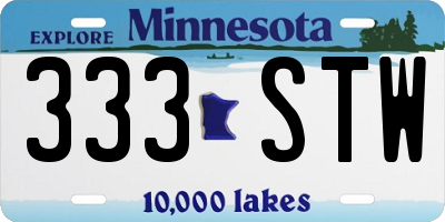MN license plate 333STW