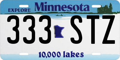 MN license plate 333STZ