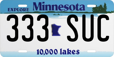 MN license plate 333SUC