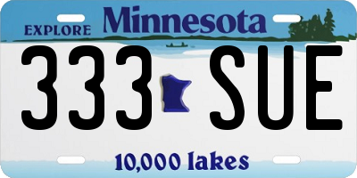 MN license plate 333SUE