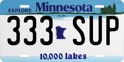 MN license plate 333SUP