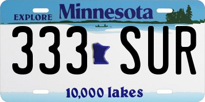 MN license plate 333SUR