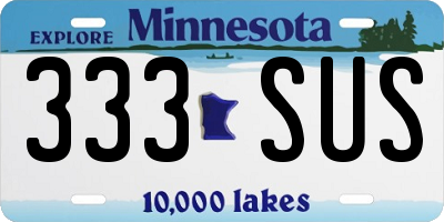 MN license plate 333SUS