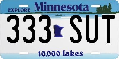 MN license plate 333SUT