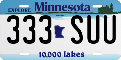 MN license plate 333SUU