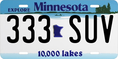 MN license plate 333SUV