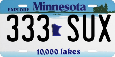 MN license plate 333SUX