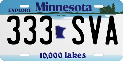 MN license plate 333SVA