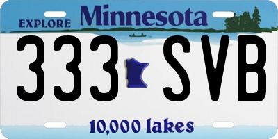 MN license plate 333SVB