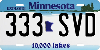MN license plate 333SVD