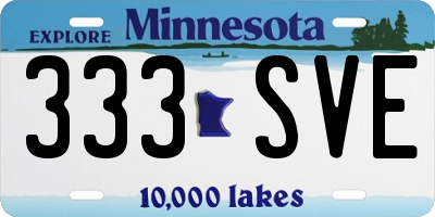 MN license plate 333SVE