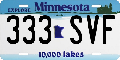 MN license plate 333SVF