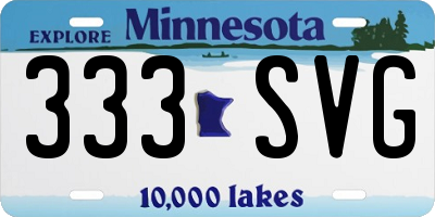 MN license plate 333SVG