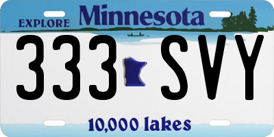 MN license plate 333SVY