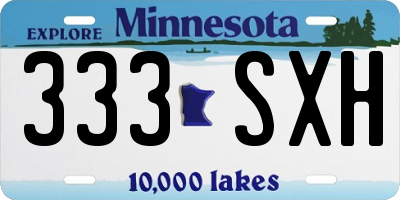 MN license plate 333SXH