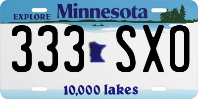 MN license plate 333SXO