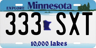 MN license plate 333SXT