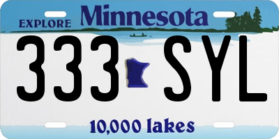 MN license plate 333SYL