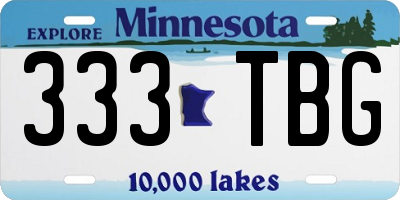 MN license plate 333TBG