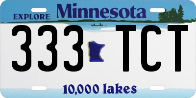 MN license plate 333TCT