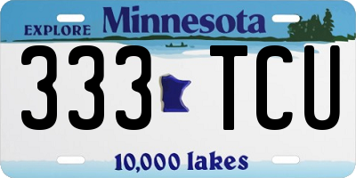 MN license plate 333TCU