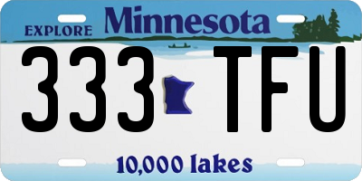 MN license plate 333TFU