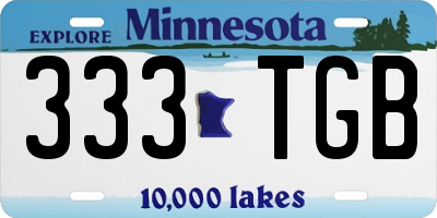 MN license plate 333TGB