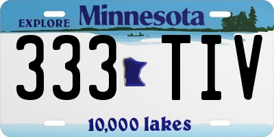 MN license plate 333TIV