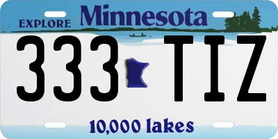 MN license plate 333TIZ