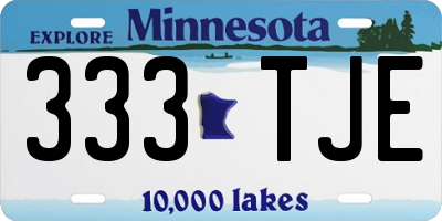 MN license plate 333TJE