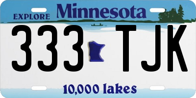 MN license plate 333TJK