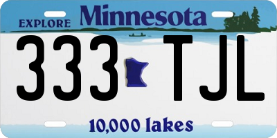 MN license plate 333TJL